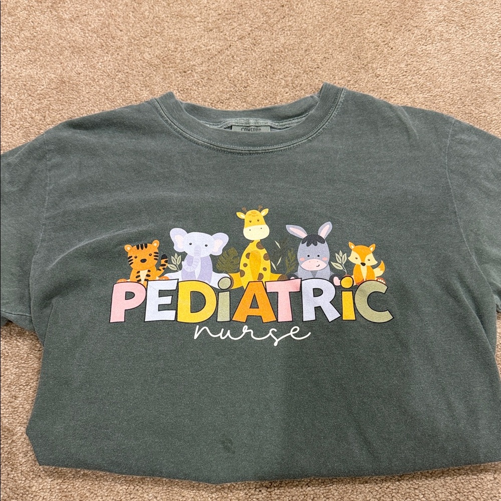 Comfort Colors Green Pediatric Nurse Tee